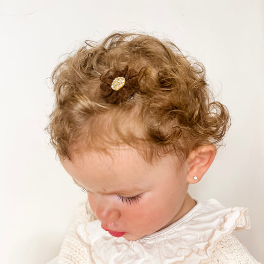 Brown flower clip